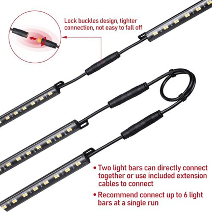 TORCHSTAR 4pcs 12 Inch LED Safe Lighting Kit, Rocker Switch, 5CCT | Dimmable, UL Power Adapter, Input 100-240V, Linkable Gun Safe Light Bars, 600LM, for Under Cabinet Locker Closet Showcase - color: 5CCT
