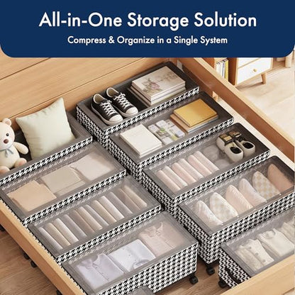 65L Under Bed Storage with Wheels, Adjustable Underbed Storage Bins, Foldable Dustproof Storage Container, 30.3×11.4×11.8 Inch Organizer for Clothes, Shoes, Blankets (black - Transparent Cover)