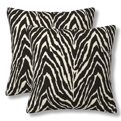 Zebra Throw Pillow Covers Black and White Zebra Seamless Pattern Pillow Cover 20x20 Inch Set of 2 Zebra Skin Pattern Texture Pillowcase Square Cushion Cases for Couch Bed Sofa - color: Black White, size: 20" x 20" (Pack of 2)