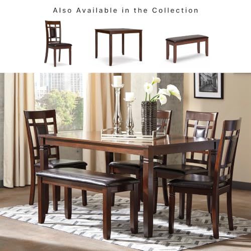 Signature Design by Ashley 6-Piece Dining Table Set with Bench, Dark Brown - color: Brown
