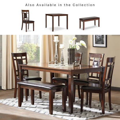 Signature Design by Ashley 6-Piece Dining Table Set with Bench, Dark Brown - color: Brown