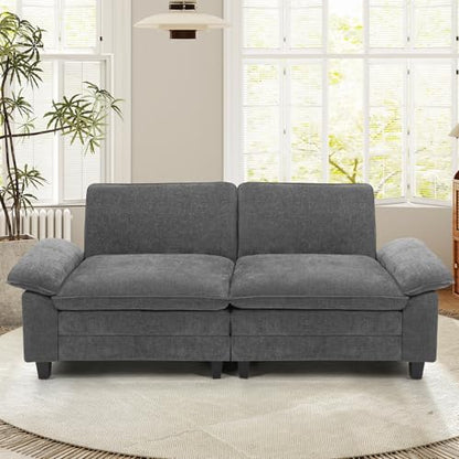 86" Modular Sectional Sofa,Comfy Cloud Couch Sectional Sofa,Loveseat Chenille Sleeper Deep Seat Sofas for Living Room,Bedroom and Apartment,Dark Gary - color: Dark Gray, style: loveseat-chenille