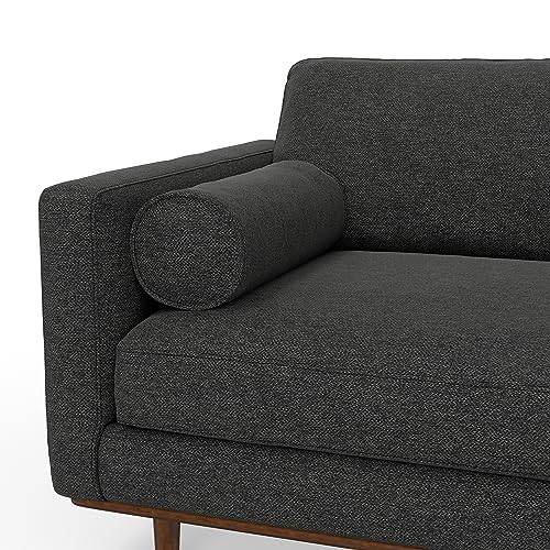 SIMPLIHOME Morrison Sofa and Ottoman 2-Piece Set in Charcoal Grey - color: Charcoal Grey, style: Right Sectional Sofa