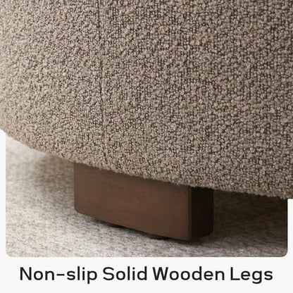 Zihanhome 30 Inch Round Storage Ottoman, Ottoman Coffee Table with Lift Off Lid, Boucle Modern Ottomans with Storage for Living Room, Bedroom, Apartments (Brown) - color: Brown
