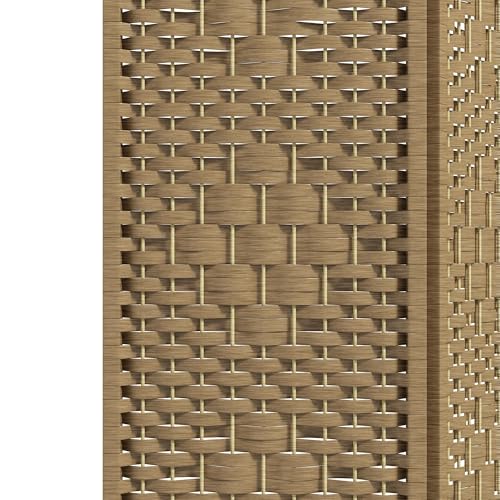 HOMCOM 4 Panel Room Divider, Folding Privacy Screen, 5.6', Natural | Room Separator, Wave Fiber Freestanding Partition Wall Divider - color: Natural, size: 4 Panel