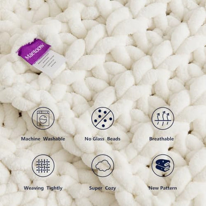 Maetoow Handmade 15 lb Soft Knitted Weighted Blanket