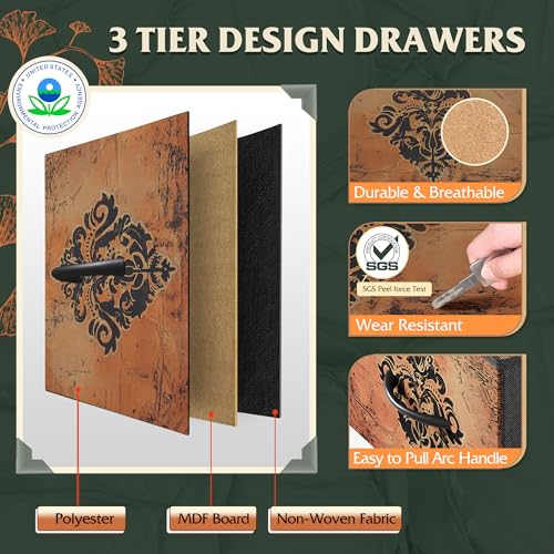 WLIVE Tall Dresser for Bedroom, 5 Drawer Dresser, Pattern | 5 vertical fabric drawers, Tall vertical design, Bedroom or closet use, Dresser for small spaces, Chest of drawers - color: Pattern