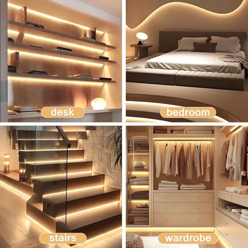 COB LED Strip Lights 10FT Warm White，5V USB LED Rope Lights | with App Control 3000K Dimmable LED TV Backlights,8mm Width Flexible LED Tape Lights for Bedroom，Cabinet,Kitchen - color: Warm White, size: 10ft