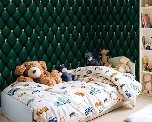Peel and Stick Wallpaper Wall Murals Dark Green Color Deep Emerald Seamless Pattern for Royal Party Luxury Self Adhesive Removable Canvas Wall Stickers for Living Room Kids Bedroom 69''x96'' - color: Multi7, size: 69x96inch