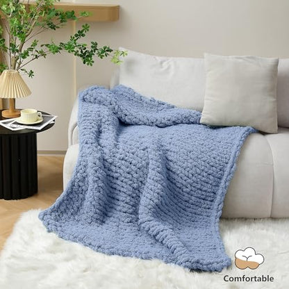 Cozyful Chunky Yarn for Hand Knitting - #10 Chunky Chenille Yarn, Jumbo Big Thick Chunky Yarns for Crocheting, Super Bulky Chunky Knit Blanket Yarns, 8 Skein (22 yds 8 oz Each Skein), Blue Gray - color: Blue Gray