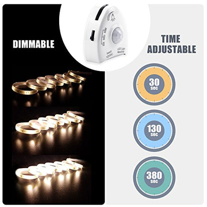 llumiforce Under Bed Lights Motion Sensor Dimmable Warm White LED Strip Night Light for Bedroom Stairs Cabinet Auto On Off Gentle Glow Dual Kit 2 x 5FT - size: Dual (5FT x 2)