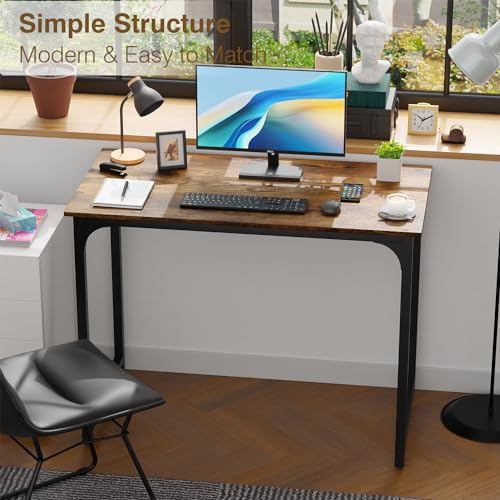 FDW 39 inches Computer Desk, Modern Simple Style Desk for Home Office, Study Student Writing Desk,Brown - color: Brown, size: 40 Inches