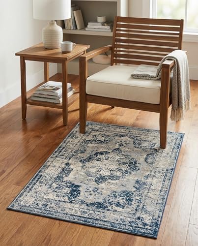 Rugs.com - Monte Carlo Rug – 2' x 3' 1 Blue Easy-Clean Rug – Perfect for Entryways, Kitchens, and Bathrooms - color: Blue, size: 2'2" x 3' (Rectangular)
