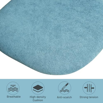 FurnitureR Blue Kids Study Desk Chair, Adjustable Swivel Armless Task Chair with Comfy Fabric Cushion & Plastic Back — Cute for Children & Students - color: Blue