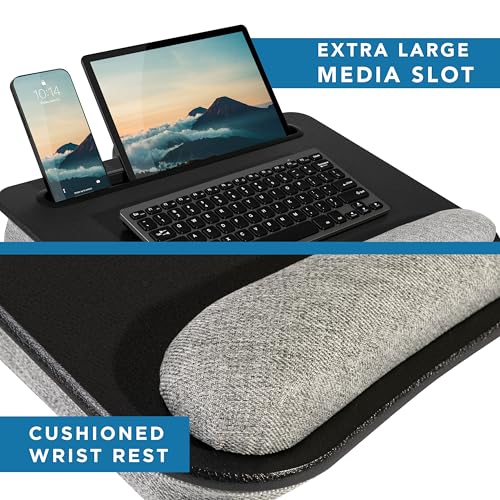 LAPGEAR Portable Laptop Lap Desk – Black, Fits 15.6" Laptops - color: Black Leather