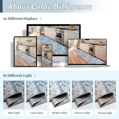 Entryway Runner Rug 2x4ft,Non Slip Carpet Runner,Ocean Blue | Machine Washable Runner Rug with Silicone Backing; Stain Resistant Surface for Entryways, Kitchens and High Traffic Areas - color: Abstract- Ocean Blue, size: 2' x 4' (Runner)