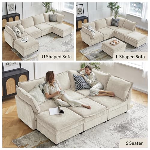HULALA HOME Backrest Cushion for Sectional Sofa Couch, Beige - color: Beige, size: Backrest Cushion
