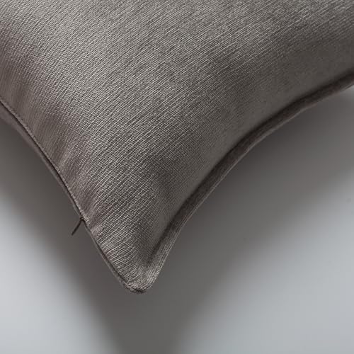 Woven Jacquard Throw Pillow Cover, Pack of 1 Textured Velved Decorative Cushion Covers for Sofas, Couches, Home Décor, Fade Resistant Pillow for Sofa & Couch, Eliza, Taupe, 20x20 Inch - color: Taupe, size: 20" x 20" (Pack of 1)