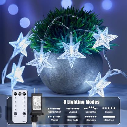 Minetom Star String Lights - color: White - 33ft