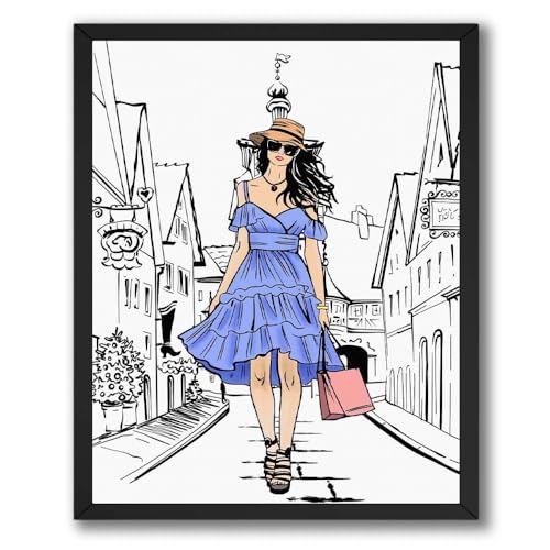 ALPINE INK CO. Fashion Street Style Poster - Elegant Woman Illustration - Chic City Scene Wall Decor for Home Bedroom Office - Modern Outfit Sketch Style Artwork - 8x10 Unframed Print - color: Style-19, size: 8"L x 10"W