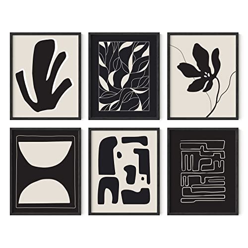 HAUS AND HUES Abstract Art Wall Decor - Set of 6 Modern Art Gallery Display, Abstract Minimalist Wall Art, Mid Century Modern Artwork, Modern Art Wall Decor Neutral Art (Unframed 8x10) - color: Abstract Gallery, size: 8"L x 10"W