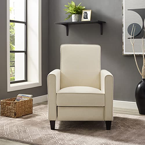 Naomi Home Landon Modern Reclining Accent Chair for Living Room | Recliner Chair with Enhanced Back Support, Wide Seat, Thick Cushioning | Recliner for Small Spaces - color: Cream, style: Recliner