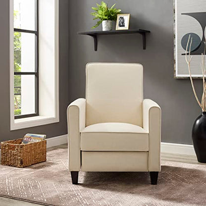 Naomi Home Landon Modern Reclining Accent Chair for Living Room | Recliner Chair with Enhanced Back Support, Wide Seat, Thick Cushioning | Recliner for Small Spaces - color: Cream, style: Recliner