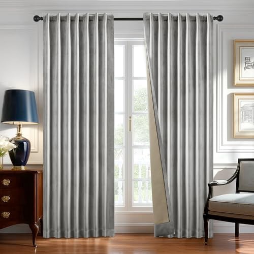 Deconovo 100% Blackout Curtains for Bedroom & Nursery, Pinch Pleated Thermal Insulated Soundproof Waterproof Back Tab Drapes with Tieback, Dark Grey, 50" Wx63 L (Set of 2) - color: Linen 100% Blackout - Dark Grey, size: 50"W x 63"L (Pack of 2)