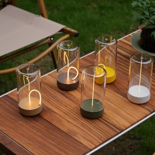 Mini Minimalist Table Lamp, Rechargeable Night Stand Lamp, Dark Green - color: Dark Green