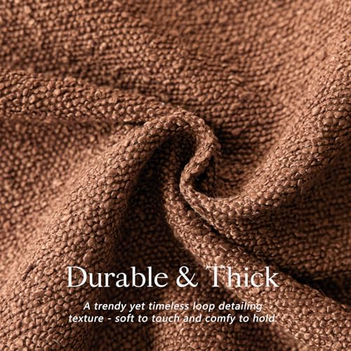 Foindtower Set of 2, Decorative Textured Boucle Throw Pillow Covers Accent Solid Pillow Cases Neutral Couch Cushion Case for Chair Sofa Bedroom Living Room Home Decor 16x16 Inch Burnt Orange Hazel - color: Autumnal, size: 16" x 16" (Pack of 2)