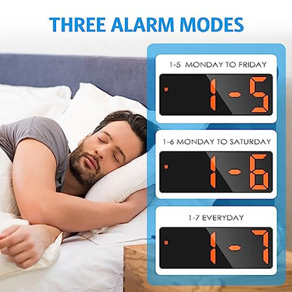 AMIR Digital Alarm Clock, LED Clock for Bedroom, Electronic Desktop Clock with Temperature Display, Adjustable Brightness, Voice Control, 12/24H, 6.3" Large Display for Home, Bedroom, Office | Temperature Display, Voice Control, Dimmable Brightness, 12/24