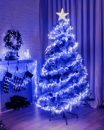 Minetom Fairy Lights Battery Operated, Twinkle String Lights Waterproof Silver Wire 5 Feet 60 Led Firecracker Starry Lights for DIY Wreath Home Wedding Party Bedroom Mason Jar Holiday Christmas, Blue - color: Blue