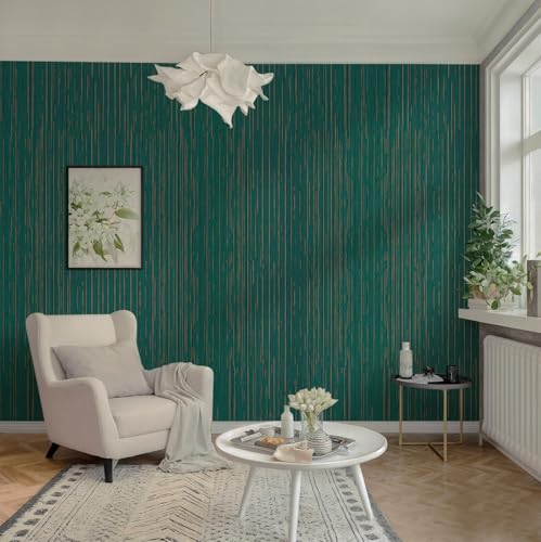 Toduso Dark Green Grasscloth Peel and Stick Wallpaper Modern Texture Contact Paper Bathroom Self Adhesive Wallpaper Removable Waterproof Wall Paper for Bedroom Cabinets Drawers Desk 17.3"x196.8" - color: Green, size: 17.3" x 196.8"
