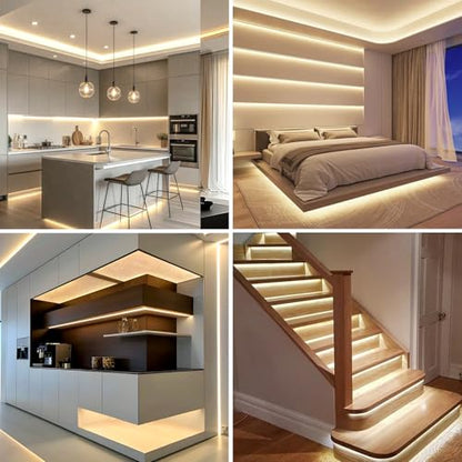 COB LED Strip Light 6ft Warm White,320LED/M 5V LED Strip Lights | Dimmable 3000K TV Backlight,USB Powered Flexible Under Cabinet LED Tape Light for Bedroom,Kitchen,Home DIY Lighting - color: Warm White, size: 6ft