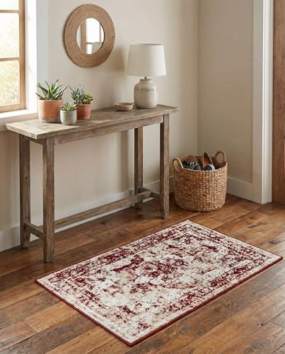 Rugs.com Monte Carlo Collection Rug – 2' 2 x 3' Burgundy Medium Rug Perfect for Living Rooms, Large Dining Rooms, Open Floorplans - color: Burgundy, size: 2'2" x 3' (Rectangular)