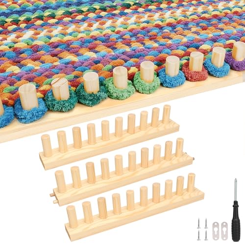 48" Chunky Blanket Loom, Adjustable Wooden Knitting Loom for DIY Crafts | Extra Large Hand Knitting Tool for Making Cozy Blankets, Throws, Home Decor Projects and Handmade Gifts for Beginners