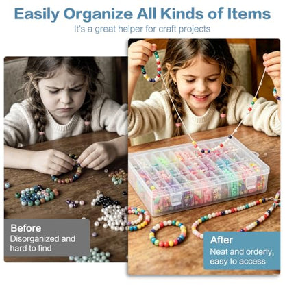 Bead Organizer Box, 108 Pcs Mini Clear Bead Storage with Hinged Lid and Labels, Small Plastic Containers for Jewelry Making, DIY Craft, Diamond Painting, Screws, Nail Art, and Seeds (3 Pack) - color: 3 Pack