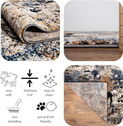Keen Home Design Throw Rugs - 24"x36" Non-Shedding, Thick Pile Abstract Rugs for Kitchen, Living Room, Bedroom, Dining Room, Entryway - Size: 2' x 3', Skies Multi - color: Skies Multi, size: 2' x 3' (Rectangular)