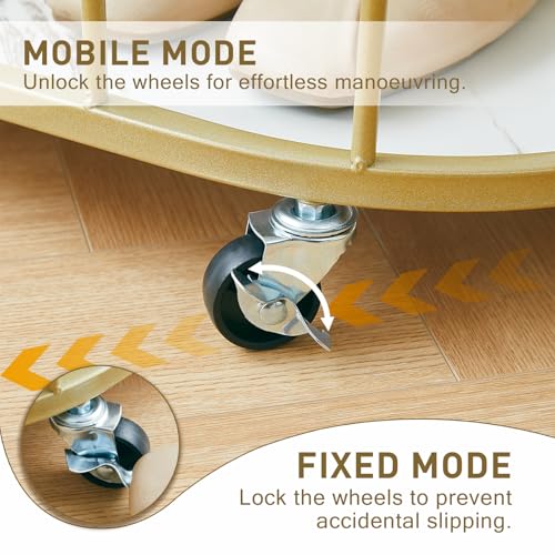 Free Standing Rolling Clothes Rack with Wheels Coat Rack - Golden | Small Narrow Cloth Hanger Metal Garment Racks for Bedroom Livingroom Lab Dress Shirts Rack with Storage Shelves - color: Gold