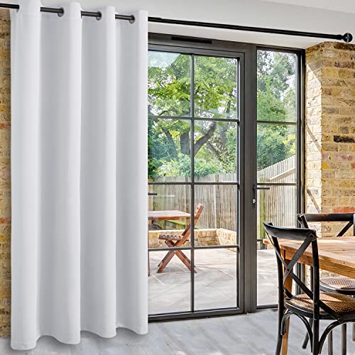 DWCN Total Privacy Room Divider Blackout Curtain - Thermal Curtains for Patio Door, Living Room, Bedroom Partition and Shared Office Space, 1 Panel, 4.3ft Wide x 7ft Tall, Greyish White - color: Greyish White, size: 52"W x 84"L (Pack of 1)