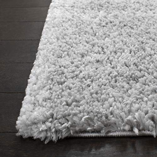 SAFAVIEH August Shag Collection Accent Rug - 2'3" x 4', Silver, Solid Design, Non-Shedding & Easy Care, 1.2-inch Thick Ideal for High Traffic Areas in Entryway, Living Room, Bedroom (AUG900G) - color: Silver, size: 2'3" x 4' (Rectangular)