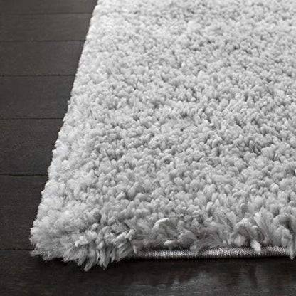 SAFAVIEH August Shag Collection Accent Rug - 2'3" x 4', Silver, Solid Design, Non-Shedding & Easy Care, 1.2-inch Thick Ideal for High Traffic Areas in Entryway, Living Room, Bedroom (AUG900G) - color: Silver, size: 2'3" x 4' (Rectangular)