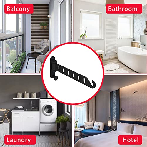 JOOM Laundry Drying Rack Wall Mounted Clothes Drying Rack Clothes Hanger Black - color: Black, size: two pack