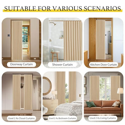 NICETOWN Biscotti Beige Room Darkening Kitchen Curtains 36 Inches Long | Farmhouse Small Window Drapes with Rings Energy Efficient Privacy Shades for Classroom Living Room, W38 x L36, 1 Panel - color: Biscotti Beige, size: 38"W x 36"L (Pack of 1)