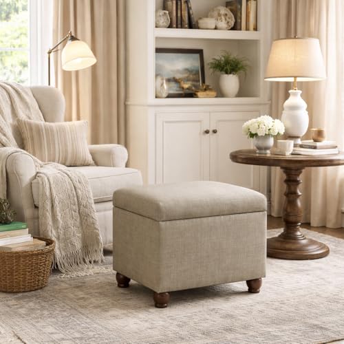 Spatial Order 22" Medium Rectangular Storage Ottoman - Tan - color: Tan