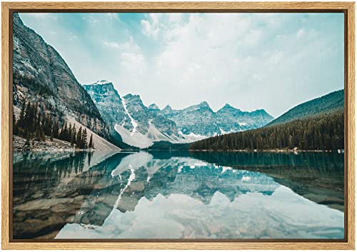 SIGNWIN Framed Canvas Wall Art Moraine Lake and Valley of The Ten Peaks Landscape Wilderness Photography Modern Art Contemporary Scenic Dramatic for Living Room, Bedroom, Office - 16"x24" Natural - color: B10-2103-spl11, size: 24"L x 16"W