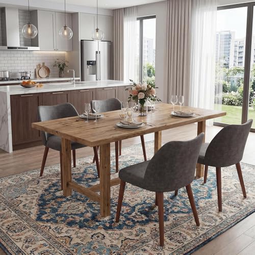 GarveeHome Wooden Dining Chair Set of 4 Upholstered Leather Dining Chair | Kitchen Chairs with Thick Cushions, Wing Backrest for Dining Room, Living Room, Dark Grey, No tool assembly, No Wobble - color: Dark Grey Pu