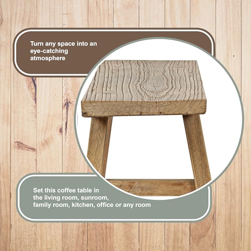 Artissance 35" Long 10" Wide Elmwood Bench, Natural Wood - size: 20H x 35W x 10L