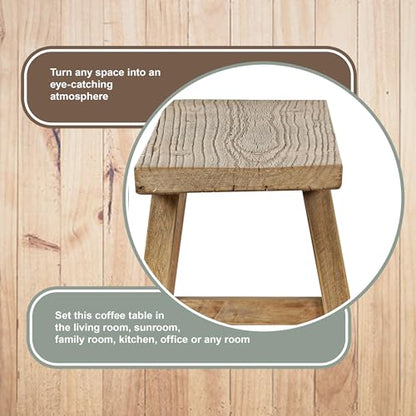 Artissance 35" Long 10" Wide Elmwood Bench, Natural Wood - size: 20H x 35W x 10L
