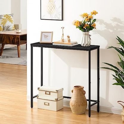 HOOBRO Narrow Console Table, 29.5" Small Entryway Table, Thin Sofa Table, Side Table, Display Table, for Hallway, Bedroom, Living Room, Foyer, Black BK75XG01 - color: Black